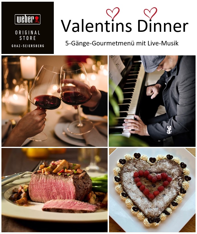 Eintrittskarte: Valentins Dinner mit Live-Musik