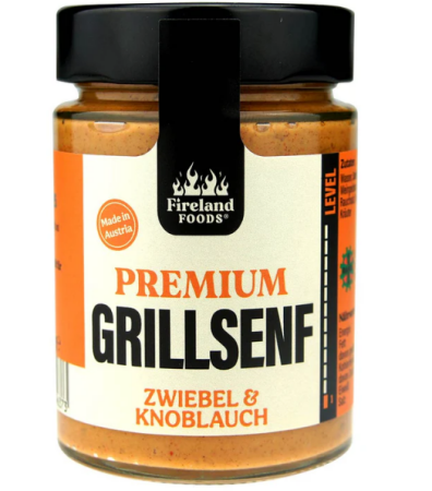 11254_180 - Fireland Foods Grillsenf Zwiebel & Knoblauch, 180g