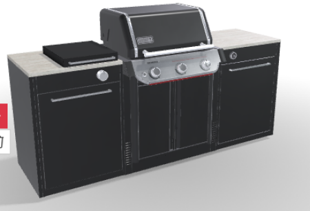 BBQKitchen_Set1 - BBQ Kitchen Set inkl. Genesis E-335W + 2 Module